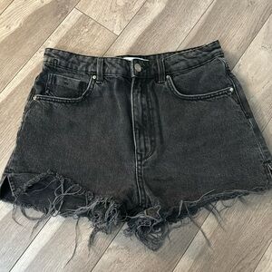 Zara black mid/high waist denim shorts size 6
